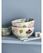 Set van 2 veelkleurige Darby schalen - D.13,5 x H.7,5 cm