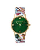 Montre Quartz Herbalism en cuir multicolore
