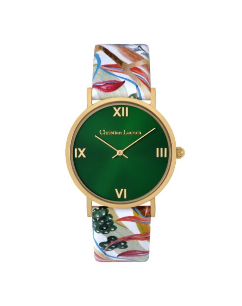 Montre Quartz Herbalism en cuir multicolore