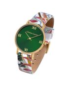 Montre Quartz Herbalism en cuir multicolore