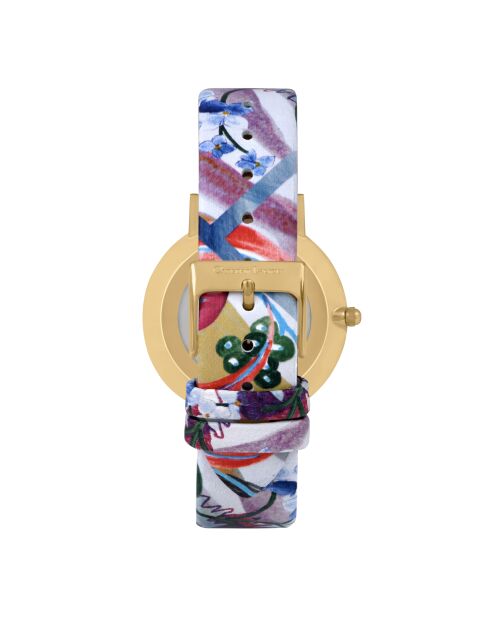 Montre Quartz Herbalism en cuir multicolore