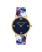 Montre Quartz Herbalism en cuir multicolore