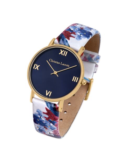 Montre Quartz Herbalism en cuir multicolore