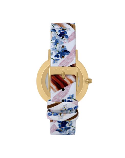 Montre Quartz Herbalism en cuir multicolore