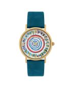 Quartz Picnic türkisfarbene Lederuhr