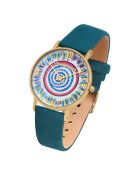 Quartz Picnic türkisfarbene Lederuhr