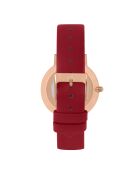 Fall'ing Love Quarzuhr aus rotem Leder