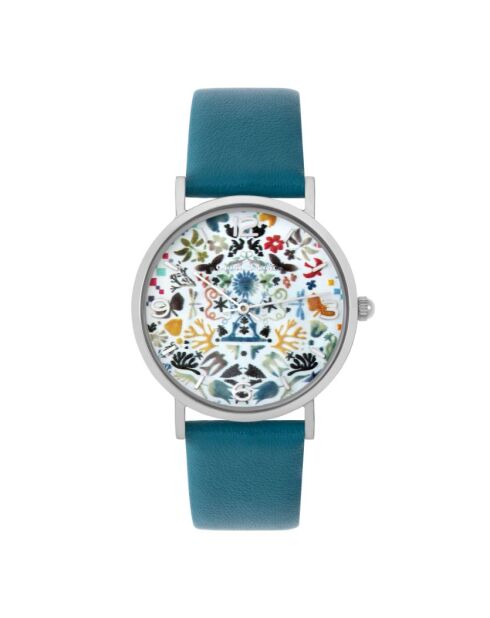 Paper Dream Quartz horloge in blauw leer