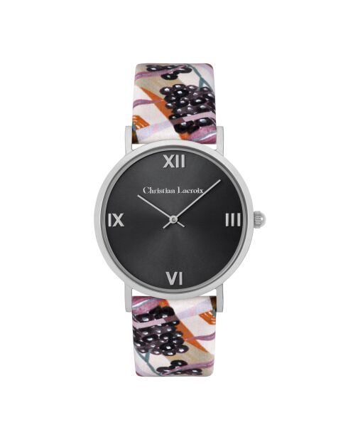 Montre Quartz Herbalism en cuir multicolore