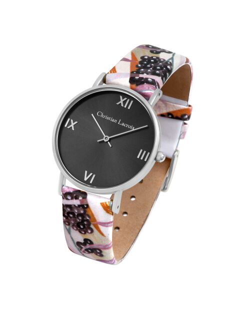 Montre Quartz Herbalism en cuir multicolore