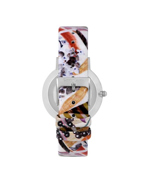 Montre Quartz Herbalism en cuir multicolore