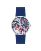 Fall'ing Love Quarzuhr aus marineblauem Leder