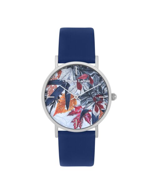 Fall'ing Love Quarzuhr aus marineblauem Leder