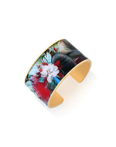 Armreif mit goldenem Blumenvogel