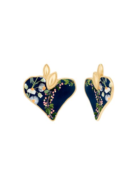 Boucles d'oreilles Etoile fleurs dorées