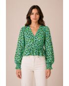 Blusa verde in lana