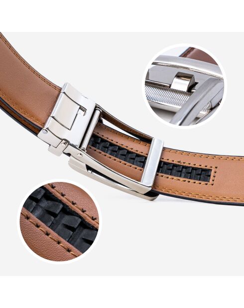 Ceinture AUTOMATIQUE cuir de vachette homme-Largeur 35mm-noir