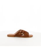 Mules Talia 6 en cuir camel
