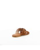 Mules Talia 6 en cuir camel