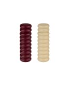 Set de 2 molinillos en madera maciza de haya Suli burdeos y amarillo - 18x6x6 cm
