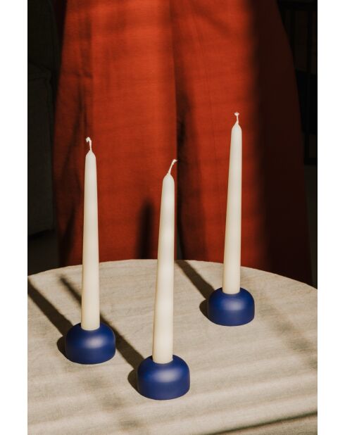 Candelabros de madera maciza de haya de 3 Lums, modelo pequeño, tarta de arándanos, 3,5 x 6 x 6 cm