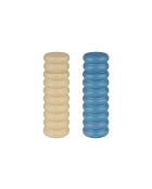 Set de 2 molinillos en madera maciza de haya Suli azul/amarillo - 18x6x6 cm