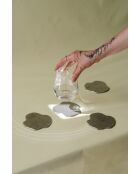 Lot de 4 sous-verres Plama aluminium - 0,4x10x10 cm