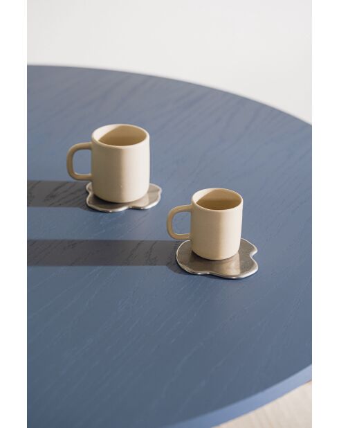 Lot de 4 sous-verres Plama aluminium - 0,4x10x10 cm