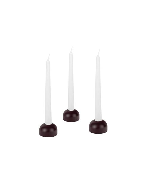 Candelabros de madera maciza de haya de 3 luces, modelo pequeño, tamaño baya de vino, 3,5 x 6 x 6 cm