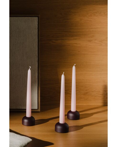 Candelabros de madera maciza de haya de 3 luces, modelo pequeño, tamaño baya de vino, 3,5 x 6 x 6 cm