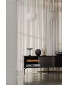 Meuble TV Met volcan noir - 60x160x42 cm