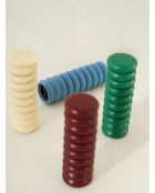 Set de 2 molinillos en madera maciza de haya Suli azul/verde - 18x6x6 cm