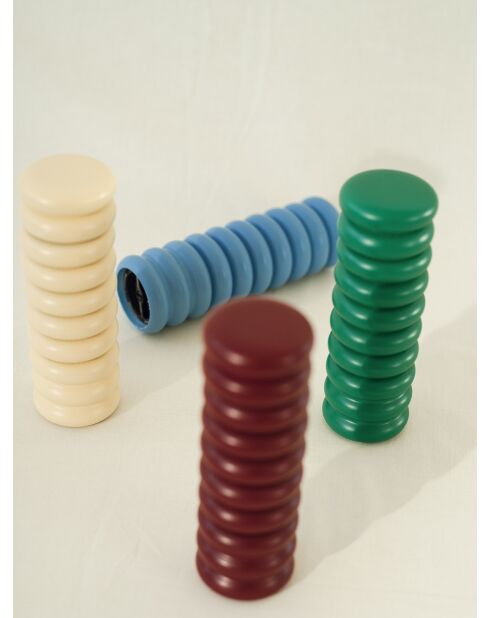 Set de 2 molinillos en madera maciza de haya Suli azul/verde - 18x6x6 cm