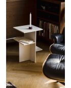 Table de chevet en mélamine Atik gris amande - 56.5x36x36 cm