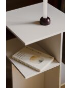Table de chevet en mélamine Atik gris amande - 56.5x36x36 cm