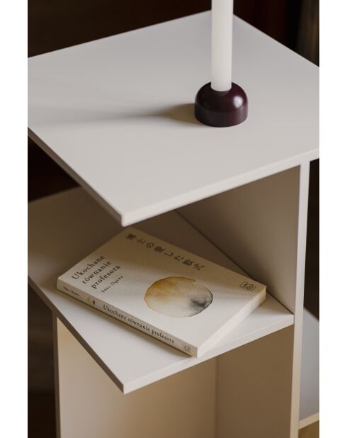 Table de chevet en mélamine Atik gris amande - 56.5x36x36 cm