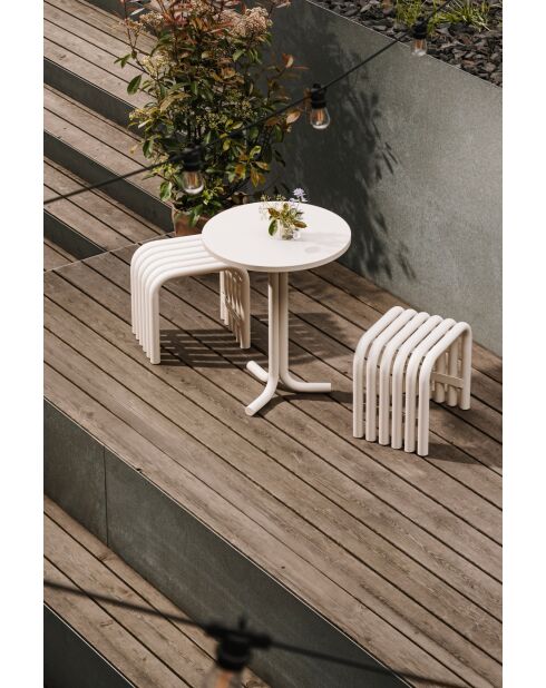 Mesita cuadrada Nokk beige - 73x59x59 cm
