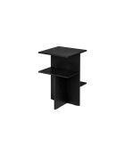Mesita de noche Atik de melamina negra volcánica - 56,5x36x36 cm