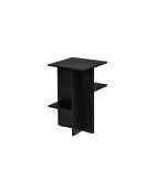 Mesita de noche Atik de melamina negra volcánica - 56,5x36x36 cm