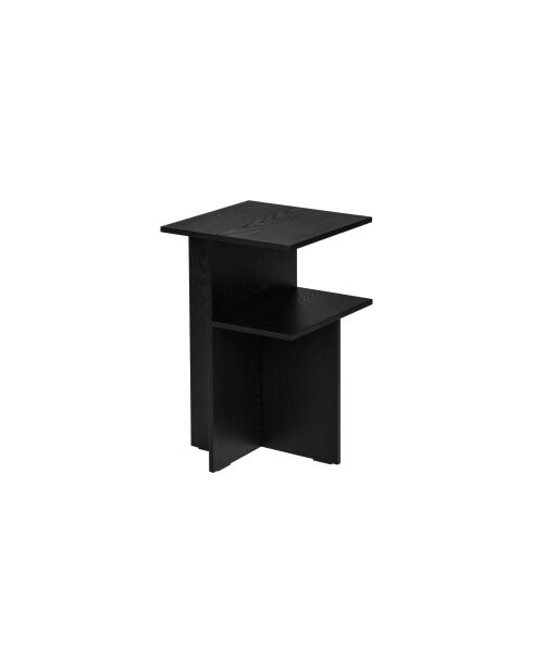 Mesita de noche Atik de melamina negra volcánica - 56,5x36x36 cm