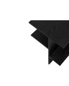 Mesita de noche Atik de melamina negra volcánica - 56,5x36x36 cm