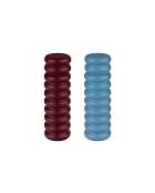 Set de 2 molinillos en madera maciza de haya Suli burdeos y azul - 18x6x6 cm