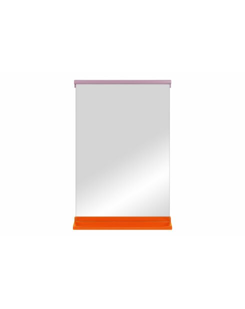 Miroir mural Lun écorce d'orange et violette pâle - 75x50cm