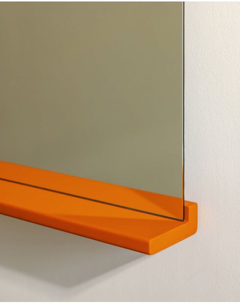 Miroir mural Lun écorce d'orange et violette pâle - 75x50cm