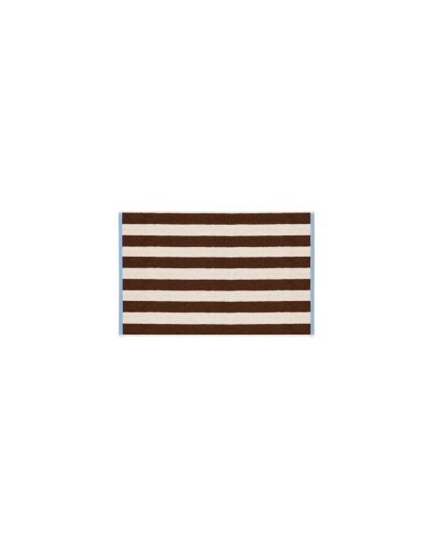 Asciugamano in cotone Gobo marrone cacao/strisce larghe - 80x50 cm