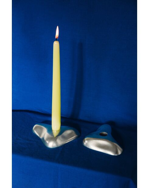 Bougeoir Mis aluminium - 2.5x10x11 cm