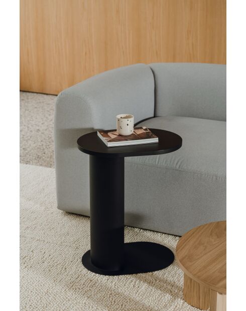 Table d'appoint en acier Nuno volcan noir - 58x34x48 cm