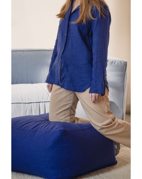 Pouf in lana Keno blueberry pie - 36x63x63 cm