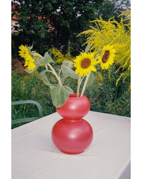 Tuga Mohnrote Keramikvase - 12x36 cm