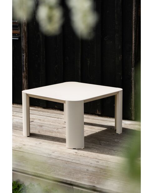Table basse d'extérieur Fli carré beige - 38x65x65 cm